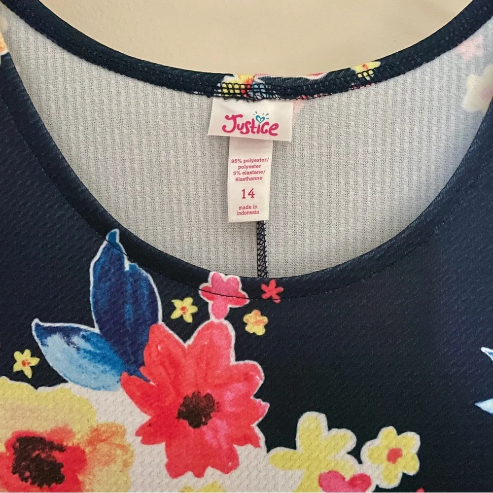 Justice Navy and Multicolor Floral Dress